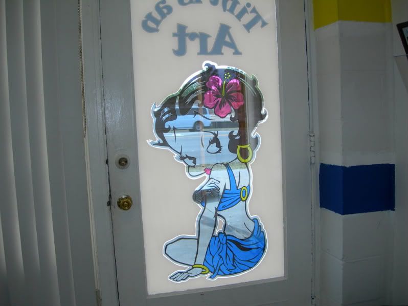 Betty Boop i did on my front door to show off custom work!