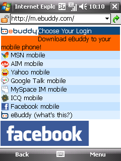 Chat facebook di HP dengan ebuddy