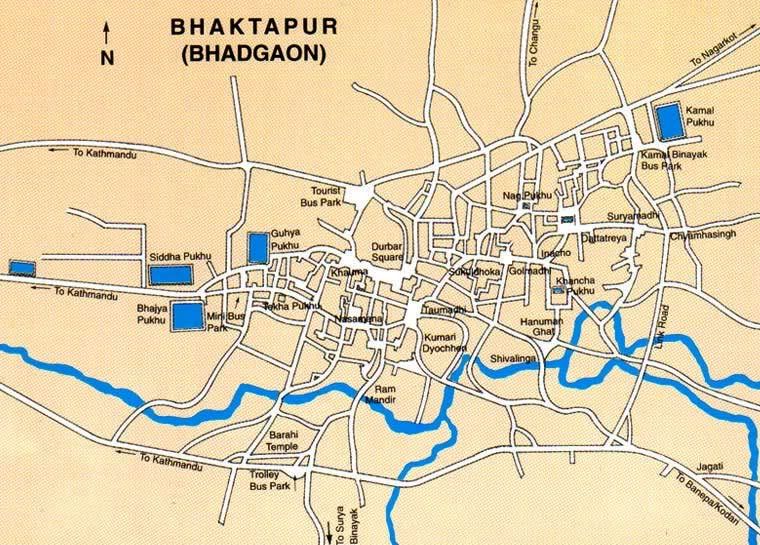 Map of Bhaktapur