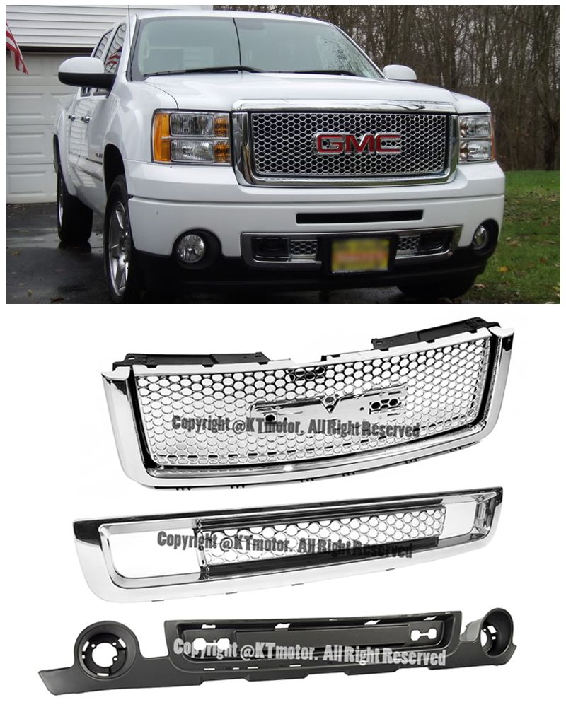 For Gmc Sierra Denali Style Chrome Upper Lower Grille W Lip