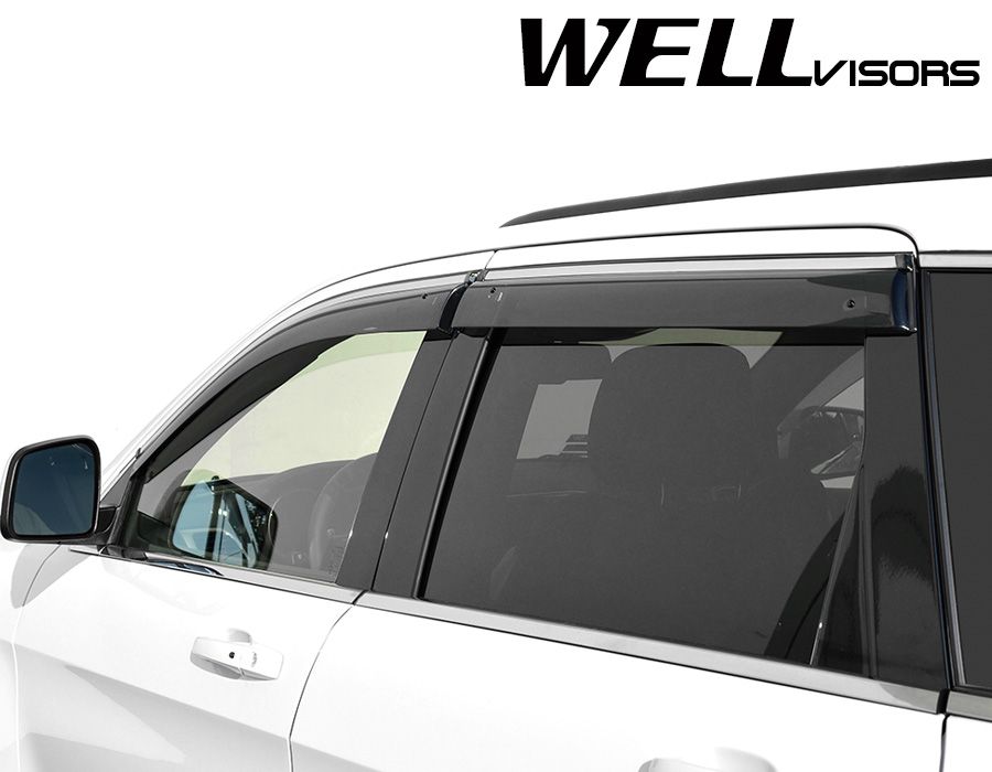 For 11UP Jeep Grand Cherokee WellVisors Side Window Visors W/ Chrome