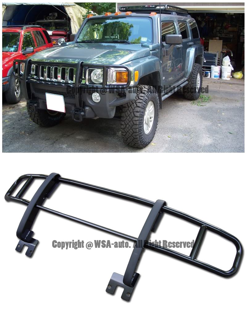 For 0610 Hummer H3 H3T Front Black Carbon Steel Brush Grille Grill