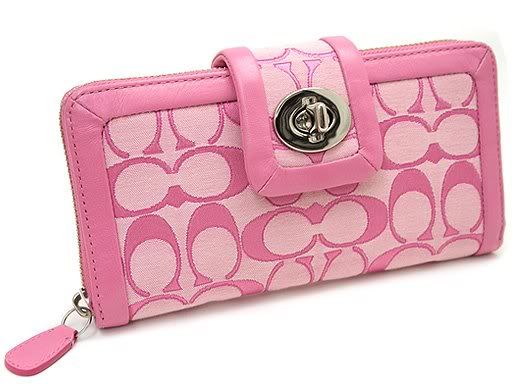 pink coach wallets