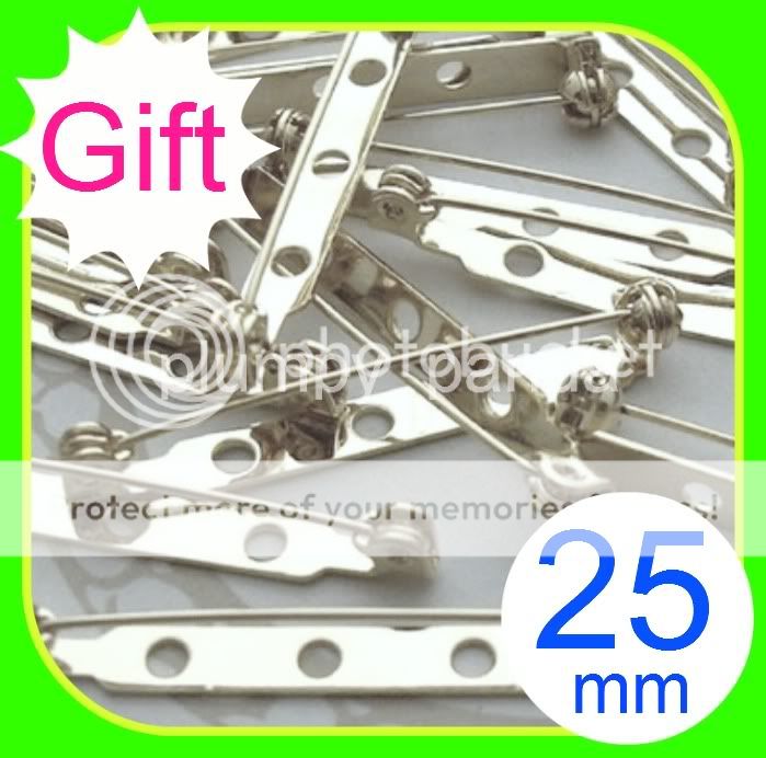 525 silver plated brooch back locking bar pins 25 x 5mm